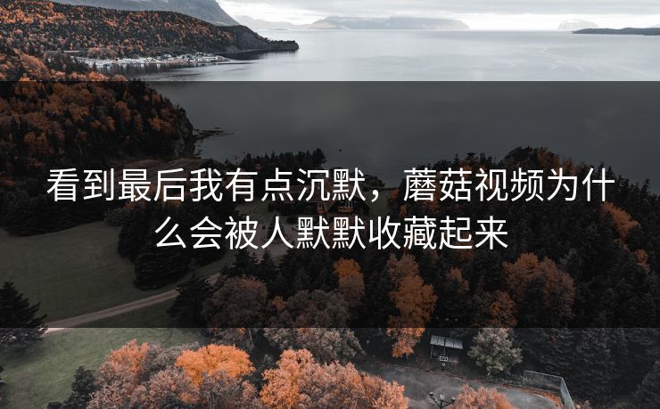 看到最后我有点沉默，蘑菇视频为什么会被人默默收藏起来  第1张
