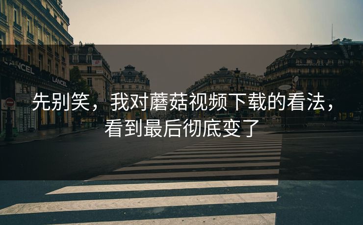 先别笑，我对蘑菇视频下载的看法，看到最后彻底变了  第1张