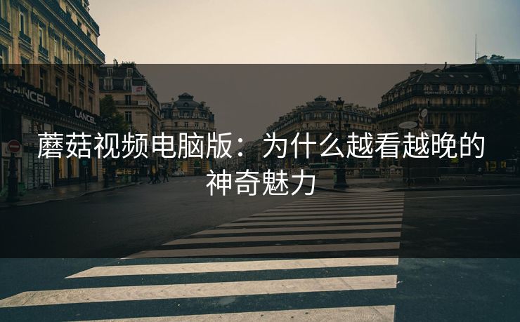 蘑菇视频电脑版：为什么越看越晚的神奇魅力