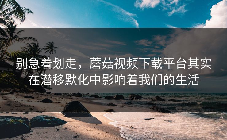 别急着划走，蘑菇视频下载平台其实在潜移默化中影响着我们的生活  第1张