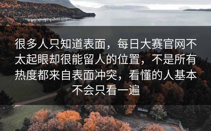 很多人只知道表面，每日大赛官网不太起眼却很能留人的位置，不是所有热度都来自表面冲突，看懂的人基本不会只看一遍