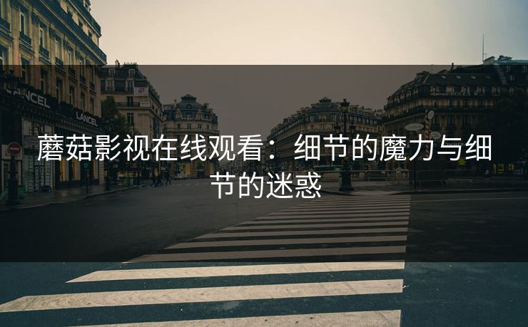 蘑菇影视在线观看:细节的魔力与细节的迷惑 第1张 蘑菇影视在线观看:细节的魔力与细节的迷惑 第1张